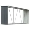 Brennholzlager Aus Verzinktem Stahl 330x84x152 Cm Grau Vidaxl