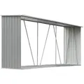 vidaXL Brenholzunterstand, Grau, Metall, 84x152x330 cm, Aufbewahrung & Schutzhüllen, Geräteschuppen