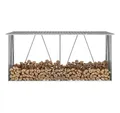 vidaXL Kaminholzkorb vidaXL Brennholzlager aus verzinktem Stahl 330x84x152 cm Grau