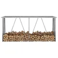Brennholzschuppen 330x84x152 cm verzinkter Stahl grau