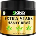5kind Extra Stark Hanfcreme 300 ml – Hochdosiertes Hanf Gel und Arnikacreme – Wirkt gegen Rückenbeschwerden & Muskelkater, beruhigt Füße, Knie, Nacken, Schultern – Mit natürlichen Extrakten