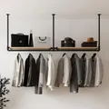 RSR Hangers Kleiderstange Garderobe DIEK II Industrie Design für Decke | Breite 100 cm x Höhe 100 cm | Deckengarderobe | Garderobenstange | Ankleidezimmer | Schlafzimmer | Flur | Kleiderschrank