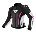 SHIMA Miura 2.0 Motorradjacke - Leder, Damen, Sportjacke mit Rücken-, Ellbogen- und Schulterprotektoren, perforiertes Leder, für 2-teilige Kombi (32, Rosa)