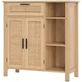Costway Buffetschrank mit 2 Türen Küchenschrank Natur 75 x 30 x 80 cm