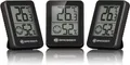 Bresser Thermometer Hygrometer Temeo Hygro Raumklima-Indikator 3er Set schwarz