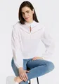 BOSS ORANGE Schlupfbluse Bancet Premium Damenmode mit Stehkragen & Spitze