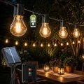 Lumiled Solar Lichterkette für Außen 7,7M 20x A60 LED Lampen Dekorative Glühbirnen IP44 Wetterfest 8 Leuchtmodi Warmweiß 2700K Beleuchtung Garten Terrasse Balkon Party Deko Kugeln Solarleuchte