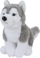 Kuscheltier Husky 23 cm sitzend grau/weiß Plüschhund