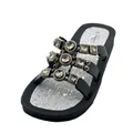 Linea Scarpa - Damen Badeschuhe Thasos - Badepantolette für Frauen mit Glitzer Perlen Dekor - fällt klein aus (schwarz, EU Schuhgrößensystem, Erwachsene, Damen, Numerisch, M, 38)