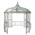 Pavillon Almeria, Pergola Garten, stabiles Stahl-Gestell Ø 3m
