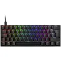 Ducky Mecha Mini Gaming Tastatur inklusive RGB-Beleuchtung mit MX-Brown Switches, 60% Größe, Metallgehäuse, deutsches Tastenlayout (ISO)