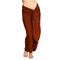 PANASIAM Sarong Pareo einfarbig in 2 Größen als Strandtuch Strandkleid Strandrock, Viskose, oder Bikini Cover-up Tuch für den Strand Schultertuch Schal Halstuch braun 250x116cm