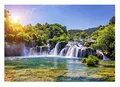 WallArena - Vlies Fototapete Wasserfall Landschaft Grün Natur Wald Wasser 368x254 cm - Fototapeten - Tapeten - für Wohnzimmer Schlafzimmer - Vliestapete Wandtapete Tapete 3D Effekt- inkl. Kleister