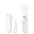 JISULIFE Mini Handventilator, 3-in-1 Handventilator, wiederaufladbarer USB [12–19 Betriebsstunden] mit Powerbank, Taschenlampe, tragbarer Ventilator für Reisen/Sommer, Geschenke für Frauen-Weiß
