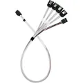 Silverstone SST-CPS05-RE - Reversed Cable - Internal Mini SAS HD SFF8643 to 4 SATA 7pin Thick Shield (60 cm) (SST-CPS05-RE)