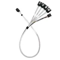 SilverStone Technology CPS05-RE: Dickes, abgeschirmtes Mini-SAS-SFF-8643-36-Pin-zu-SATA-7-Pin-Kabel, SST-CPS05-RE