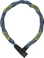 ABUS Kettenschloss Catena 6806K – Leichtes Fahrradschloss aus gehärtetem Stahl mit modischem Textilschlauch – Vierkantkette mit ABUS-Sicherheitslevel 6 – 85 cm – Blau mit Masken-Muster