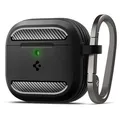 Spigen Rugged Armor Hülle Case kompatibel mit AirPods 4 (2024) - Matt Schwarz
