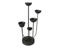 Lesli Living Kerzenständer Kerzenständer Blume schwarz Metall matt für 6 Kerzen 45,5 cm