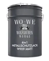 WO-WE Metallschutzlack 4in1 Metalllack Metallfarbe Metallschutzfarbe MATT W909 Schwarz - 5L