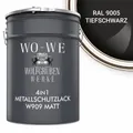 WO-WE Metallschutzlack Metalllack Metallfarbe Metallschutzfarbe MATT W909, 0,75L - 5L, Außenbereich