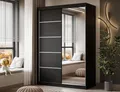 Kleiderschrank CAMARO II PLUS 150 cm mit Spiegel Schiebetürenschrank Schwarz