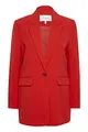 b.young BYDANTA Damen Blazer Longblazer Jacke mit Reverskragen und Knopf Regular Fit mit Stretch langer Schnitt, Größe:42, Farbe:Chinese Red (181663)
