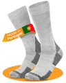 Alpenwert® Merino Wandersocken 3 Paar [MADE IN PORTUGAL] Trekkingsocken Herren & Damen - Anti-Blasen und gepolstert Wandern Outdoor Aktivität (DE/NL/SE/PL, Numerisch, 39, 42, Regular, Regular, Grau)