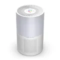 Rowenta Pure Air Compact Luftreiniger, für Zuhause, hocheffiziente Luftreinigung, bis 52 m², 3-in-1 Filterung, HEPA Allergy+, Echtzeit-Luftqualitätsanzeige, Weiß/Grau, PU2220F0