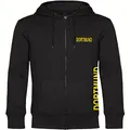 multifanshop Kapuzen Sweatshirt Jacke - Dortmund - Brust & Seite - Druck gelb - Sweat Größe S schwarz