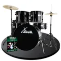 XDrum Rookie 22" Fusion Schlagzeug Komplettset Black - Ideal für Einsteiger - Stylische Hardware in schwarz - Inkl. Drumsticks, Aufbauanleitung und Schlagzeugschule - Schwarz