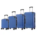 YONSLY Koffer Suitcase Set, Trolley Reisekoffer, Rollkoffer Handgepäck, Kofferset, Gepäckset mit 4 Rollen 360°, Hartschalenreisekoffer, Zahlenschloss, Weicher Gummigriff(4er Set, S,M,L&XL,Saphirblau)