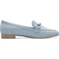 MARCO TOZZI Damen Slipper Zierspange Loafer samtige Haptik 2-24212-42, Größe:42 EU, Farbe:Mehrfarbig - Blau - 42