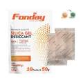 50Gram x 10Packet Fonday Rechargeable Silica Gel Desiccant Packets Food Grade Fast Reactivate Moisture Indicating Orange to Green