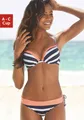 Push-Up-Bikini-Top "Anita", im sportlichen Blockstreifendesign, Gr. 34 - Cup C, marine-weiß Cup C