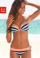 KangaROOS Push-Up-Bikini-Top Anita, im sportlichen Blockstreifendesign, marine-weiß