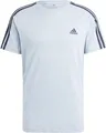 Adidas Herren Essentials Single Jersey 3-Stripes Tee, Wonder Blue, XL