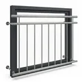 Mucola Brüstungsgeländer Balkongeländer Fenster Geländer Edelstahl Silber V2A Handlauf, 128 cm Länge, 90 cm Höhe, Stück, Premium-Geländer, V2A Edelstahl silberfarben 128 cm x 90 cm