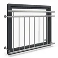 Fenster Geländer Gitter Edelstahl 90x128CM Balkon V2A Französischer Balkon NEU