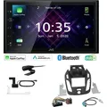 JVC KW-M565DBT Autoradio 2-DIN Apple CarPlay Android Auto DAB+ Bluetooth mit Einbauset für Ford Tourneo Transit Connect schwarz ohne Display