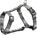 TRIXIE Hunde-Leuchtgeschirr Silver Reflect H-Geschirr - schwarz/silbergrau - 36–40 cm/15 mm, Gurtband