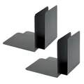 Alco-Albert 4302-10-4 - Buchstützen aus Metall, 4 Stück / 2 Paar, schwarz, 130 x 140 x 140mm, für Schule, Büro und Zuhause