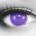 Farbige Mini Sclera Halloween Kontaktlinsen 'Violet Rinnegan' - 17mm MeralenS Horror Lenses inkl. Behälter - 1Paar (2 Stück)