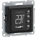 Legrand 765808 SEANO MyHome Thermostat mit beleuchtetem Display, Temperatursensor und potentialfreiem Eingang inklusive Abdeckung, schwarz