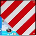 Warntafel Italien Aluminium mit Ösen 50x50cm reflektierend in rot/weiß