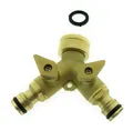 2-Wege Messing 3/4" Wasserhahn Y Verteiler  Wasserverteiler 2er Gartenschlauch