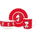 Peanuts Frühstücks-Set Snoopy Red Dots  3-teilig Tasse Teller Schüssel