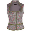 Ramona Lippert Trachtenbluse Mieder Leonie grau floral Knöpfe grau 46