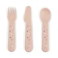 Done by Deer Foodie Baby und Kinderbesteck Set Happy dots Rosa - abgerundete Kanten, passt perfekt in kleine Hände - 100% PP in Lebensmittelqualität - süße taufgeschenke für mädchen