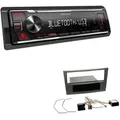 Kenwood KMM-BT209 1-DIN Autoradio Bluetooth USB AUX-In Short Body mit Einbauset für Opel Zafira B charcoal-metallic Canbus